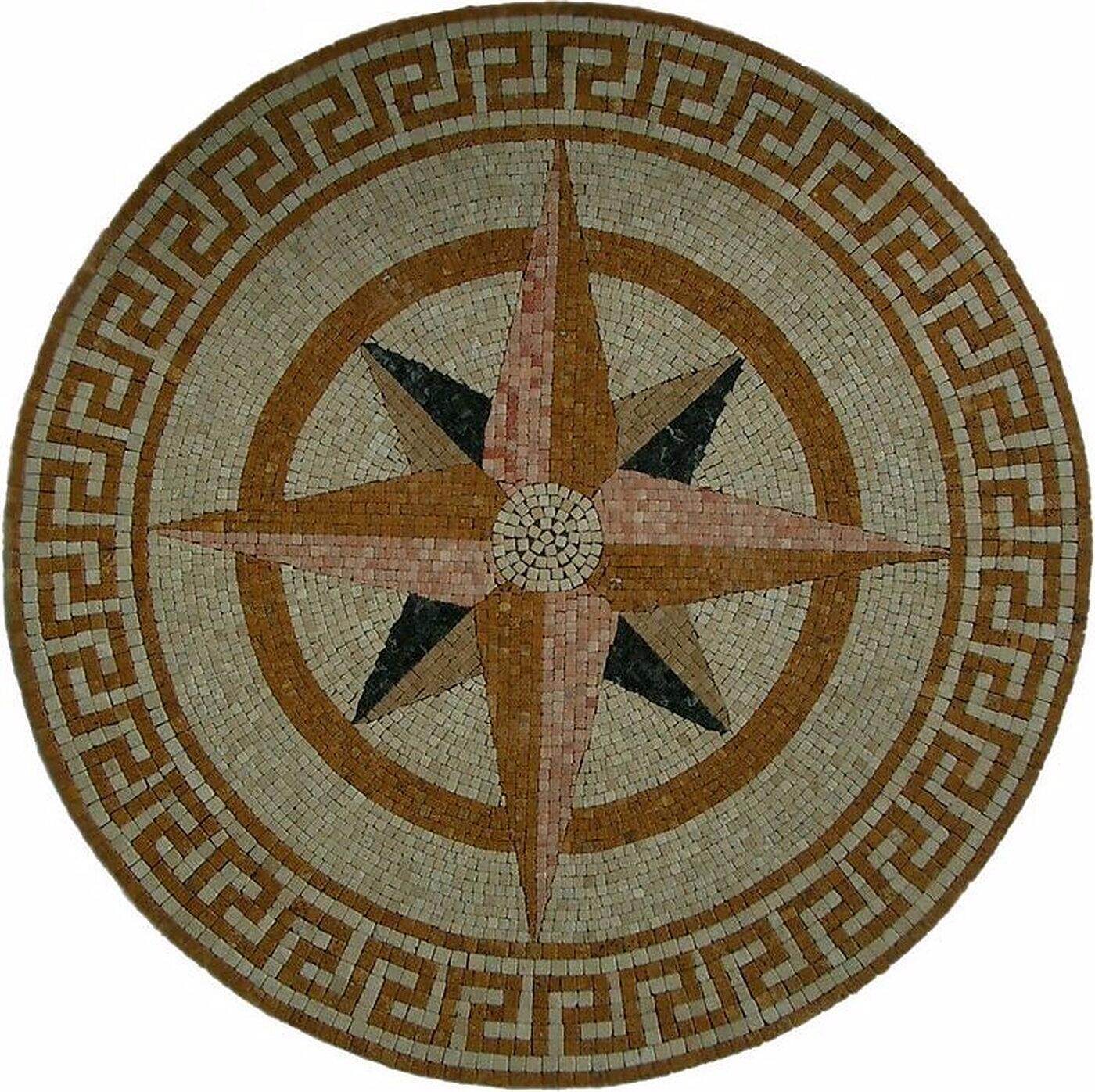 Travertine medallion, cut and assembled to drawing